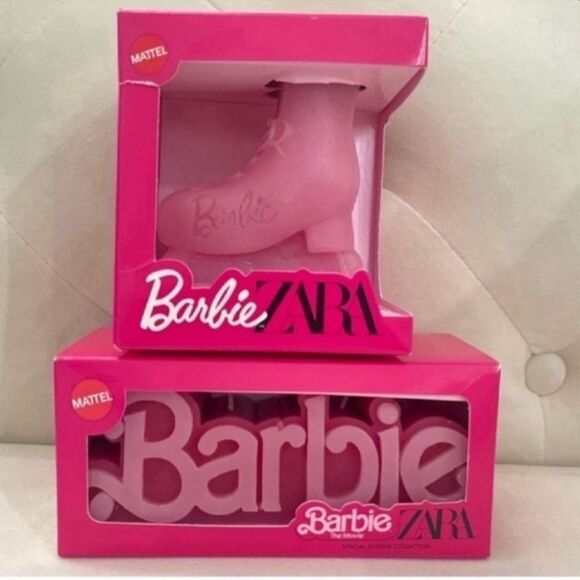 BARBIE x ZARA Limited Edition Movie Collection Barbie Pink Logo Candle - Picture 2 of 11